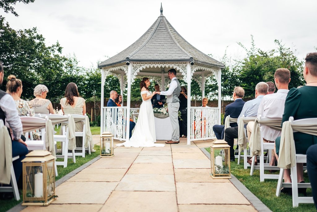 back view of wedding ceremony