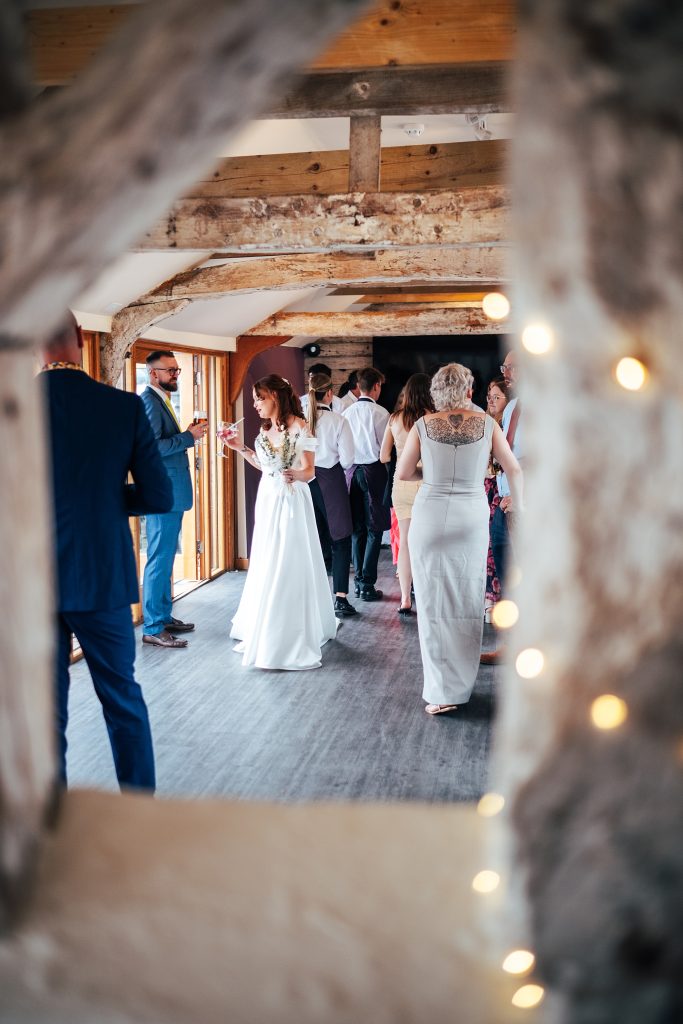 bride mingles with guests