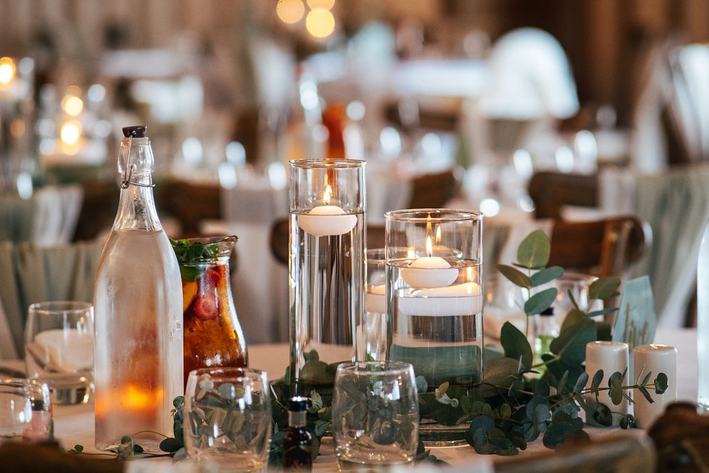 candles on table