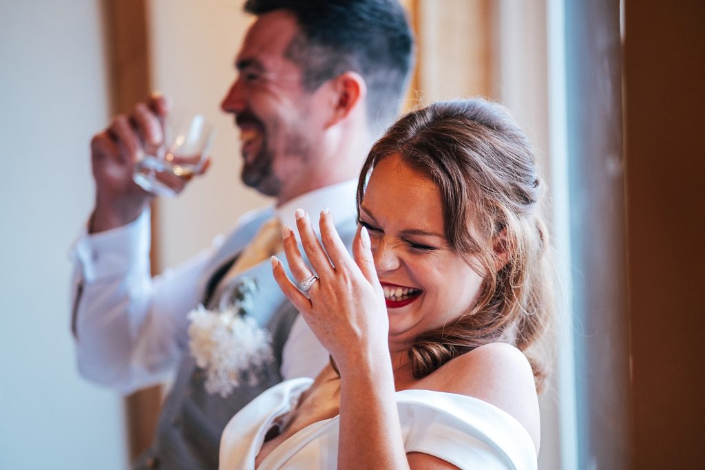 bride laughs at speech