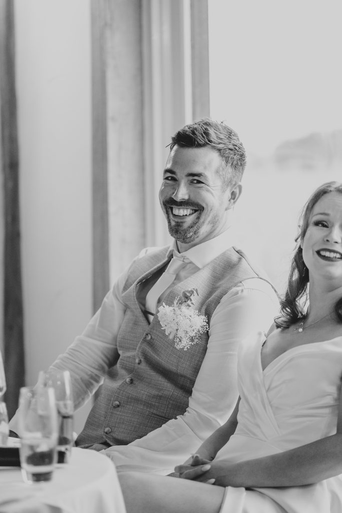groom laughs at speech
