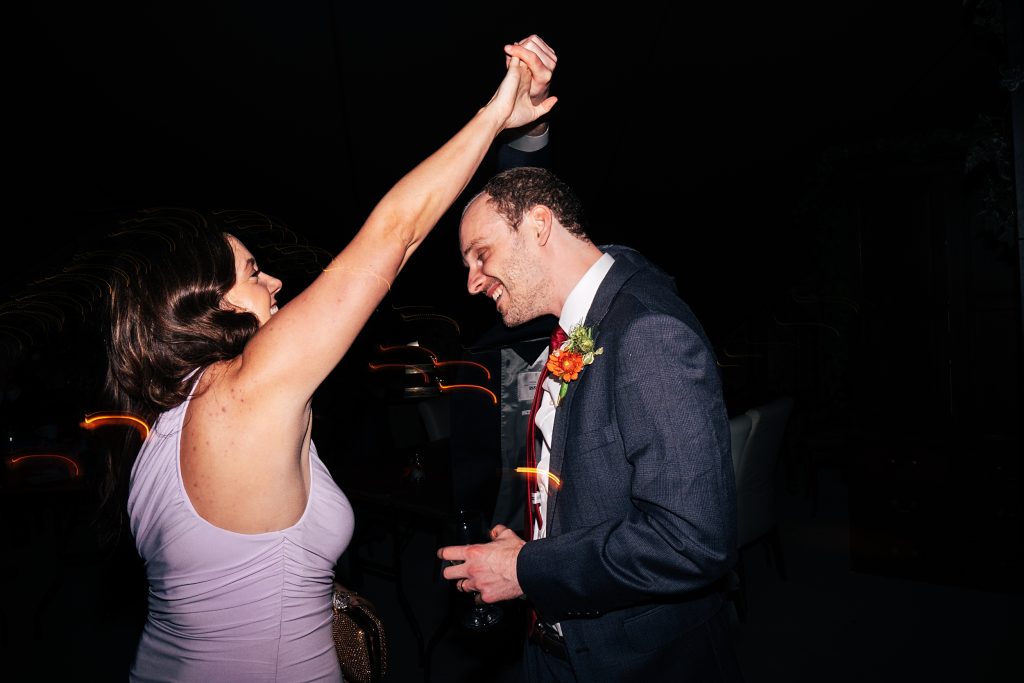 wedding guests on dance floor