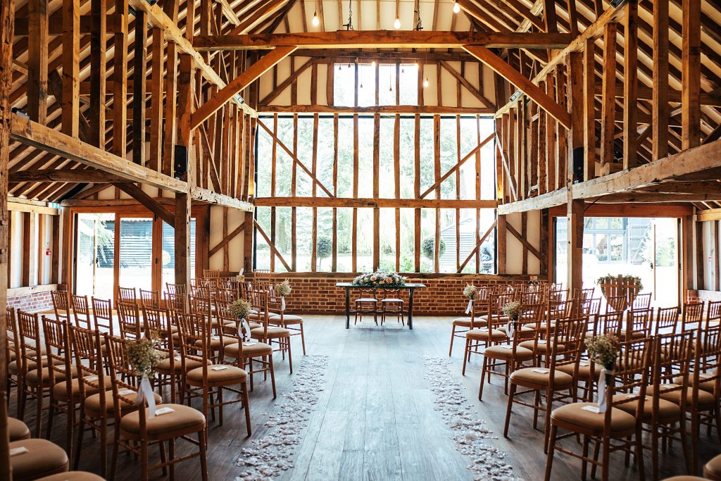 blake hall hay barn ready for ceremony