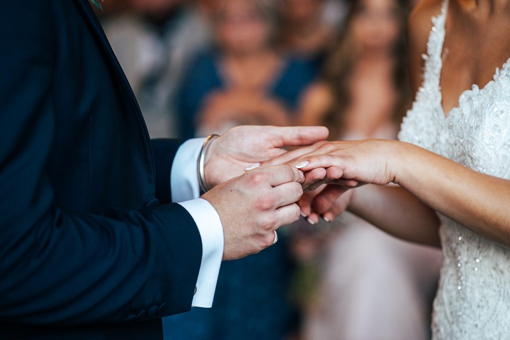 close up of ring exchange