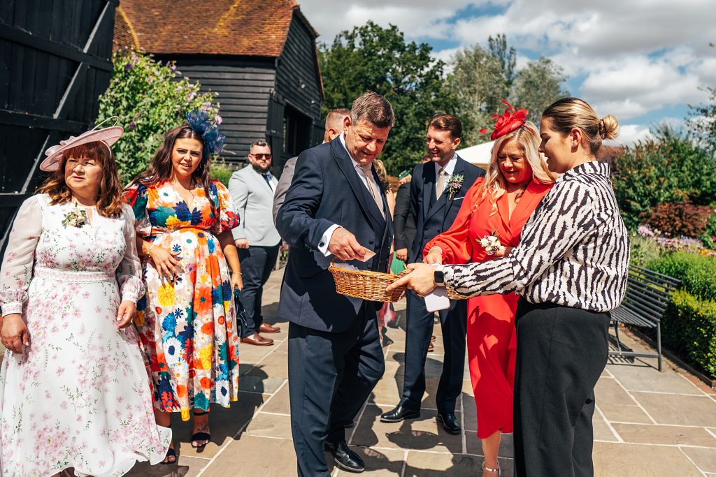 guests take confetti