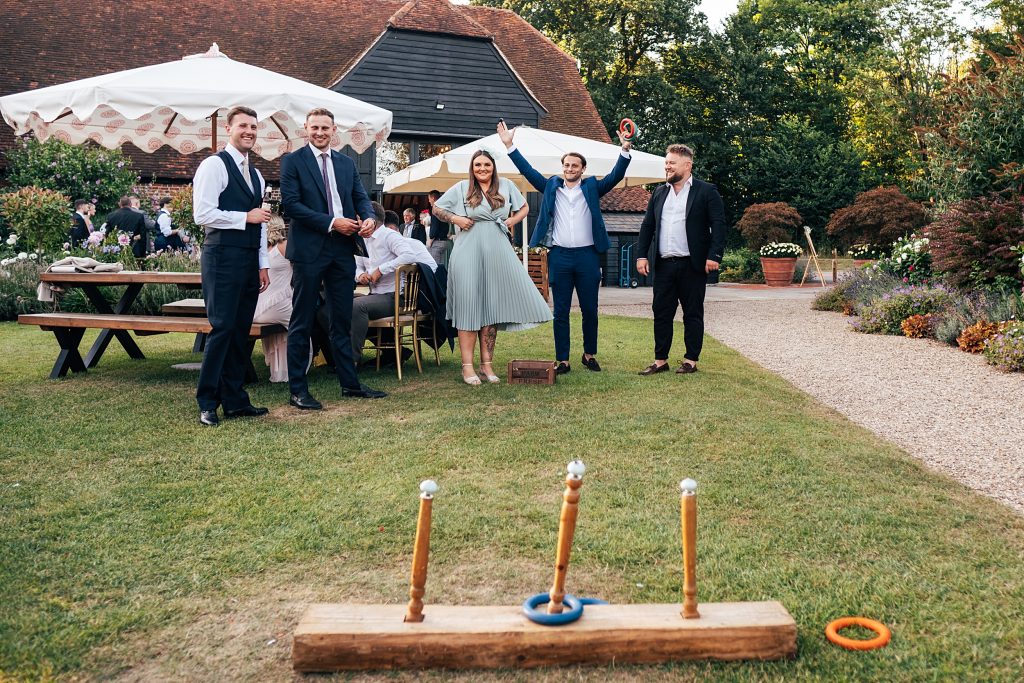 guests play lawn games