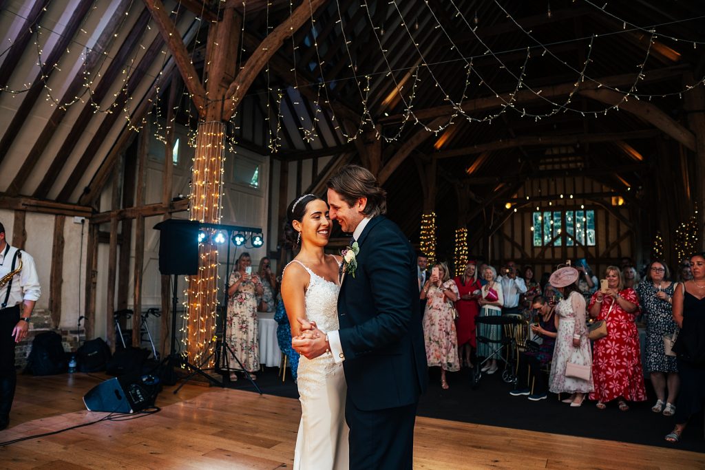 bride and groom first dance
