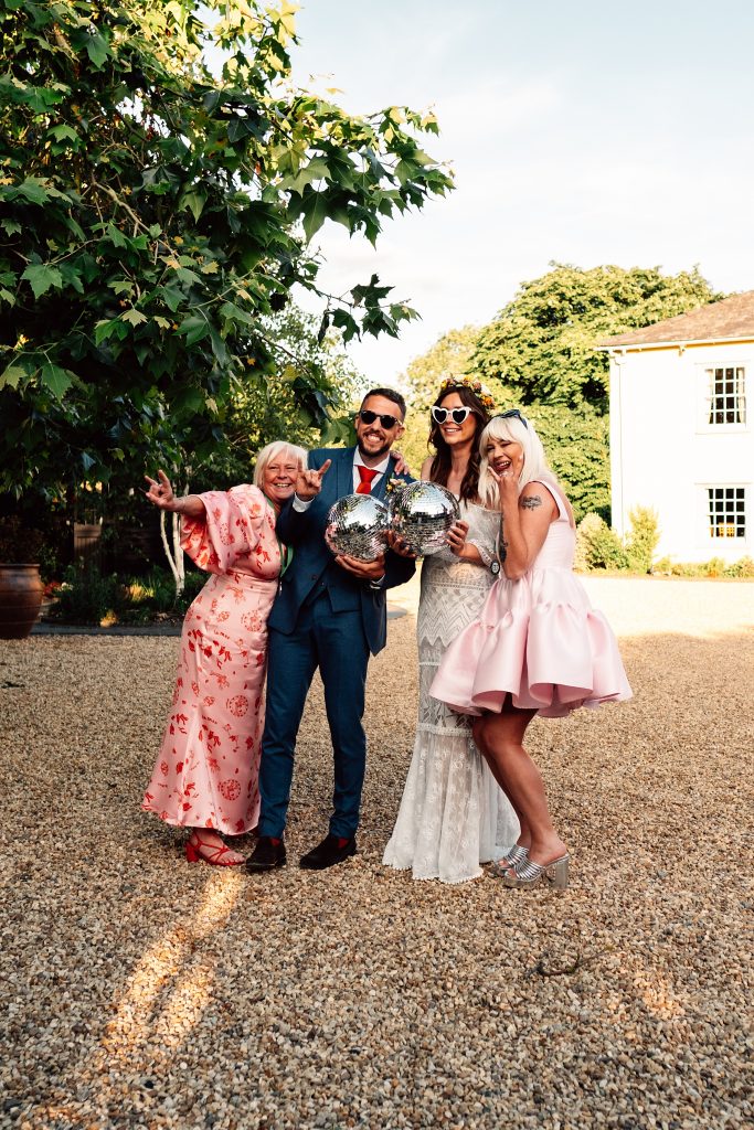 Relaxed Boho Farm Wedding with piglets and Disco Balls Best Essex Hertfordshire Wedding Photographer