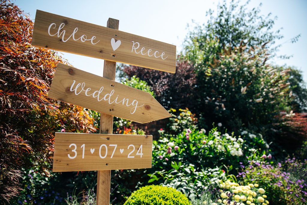 sign post to a wedding