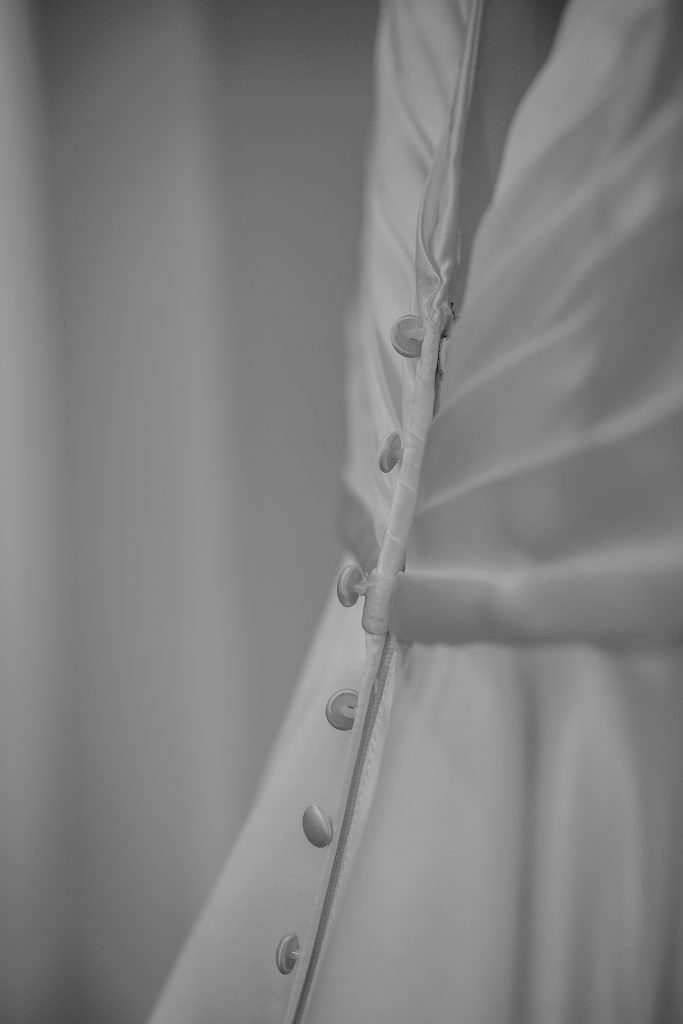 button detail on wedding dress