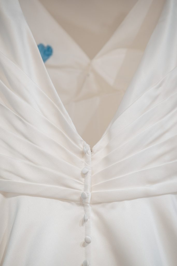 button detail on wedding dress
