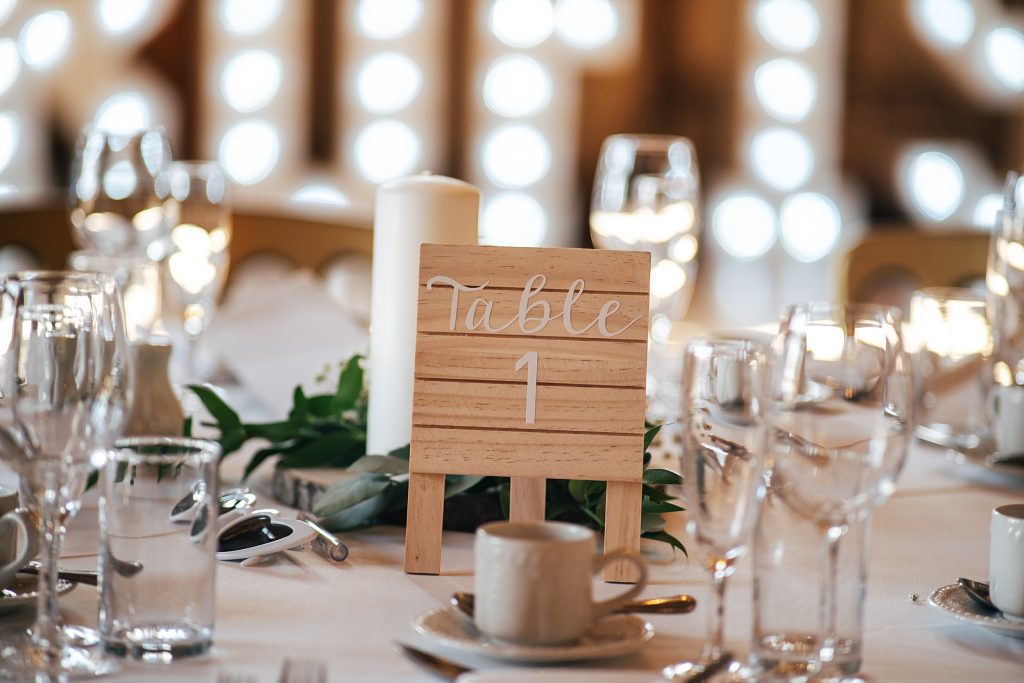 table number on wedding table