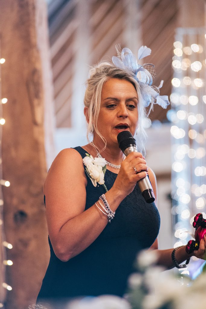 mother of bride gives speech
