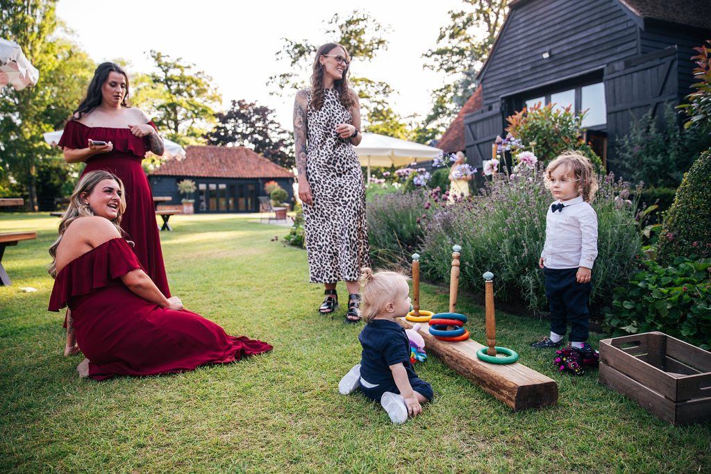 guests play lawn games