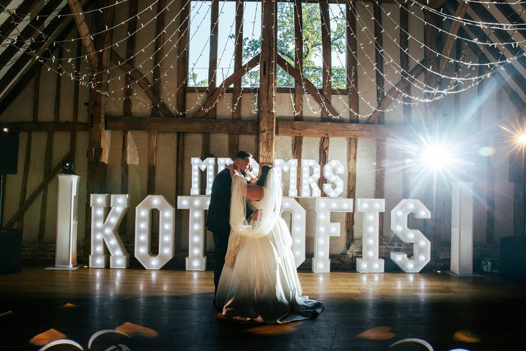 bride and groom first dance