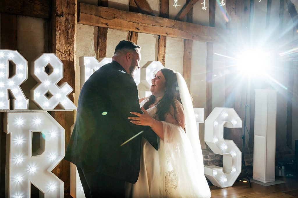 bride and groom first dance
