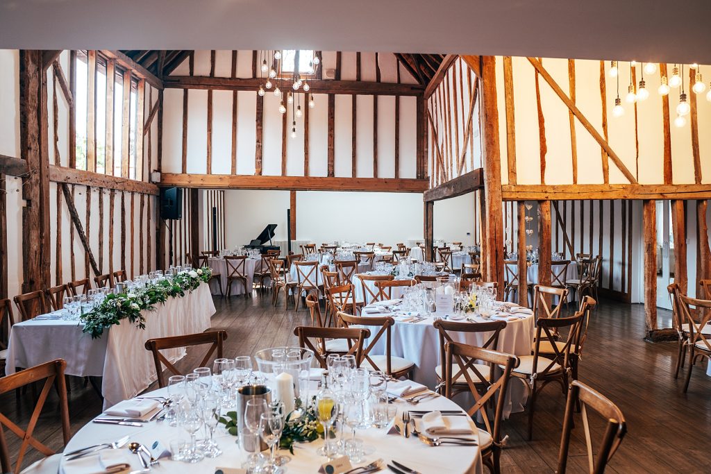 Outdoor Maidens Barn wedding with Singing Waiters Best Essex Wedding Photographer