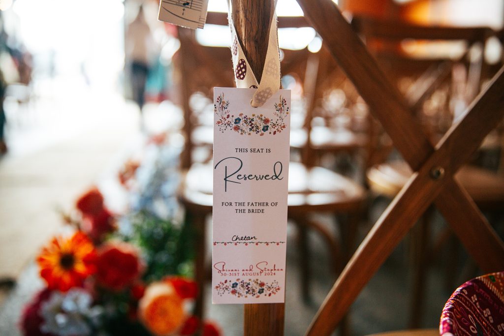 reserved seat detail on chair