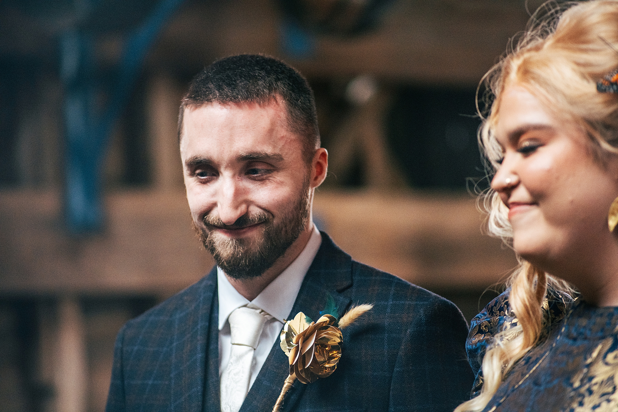 alternative autumn wedding at The Barns at Lodge Farm Essex documentary wedding photographer