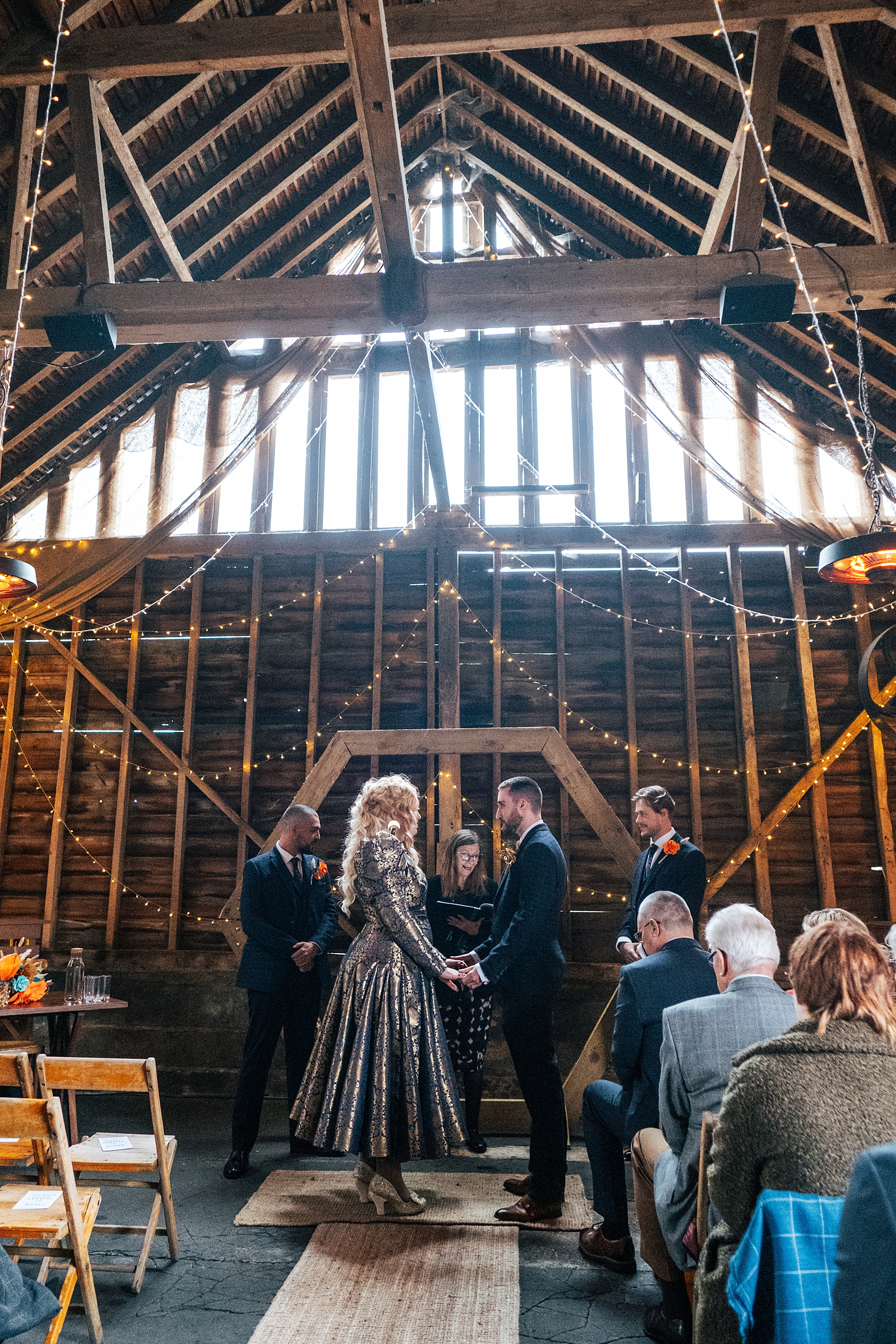alternative autumn wedding at The Barns at Lodge Farm Essex documentary wedding photographer