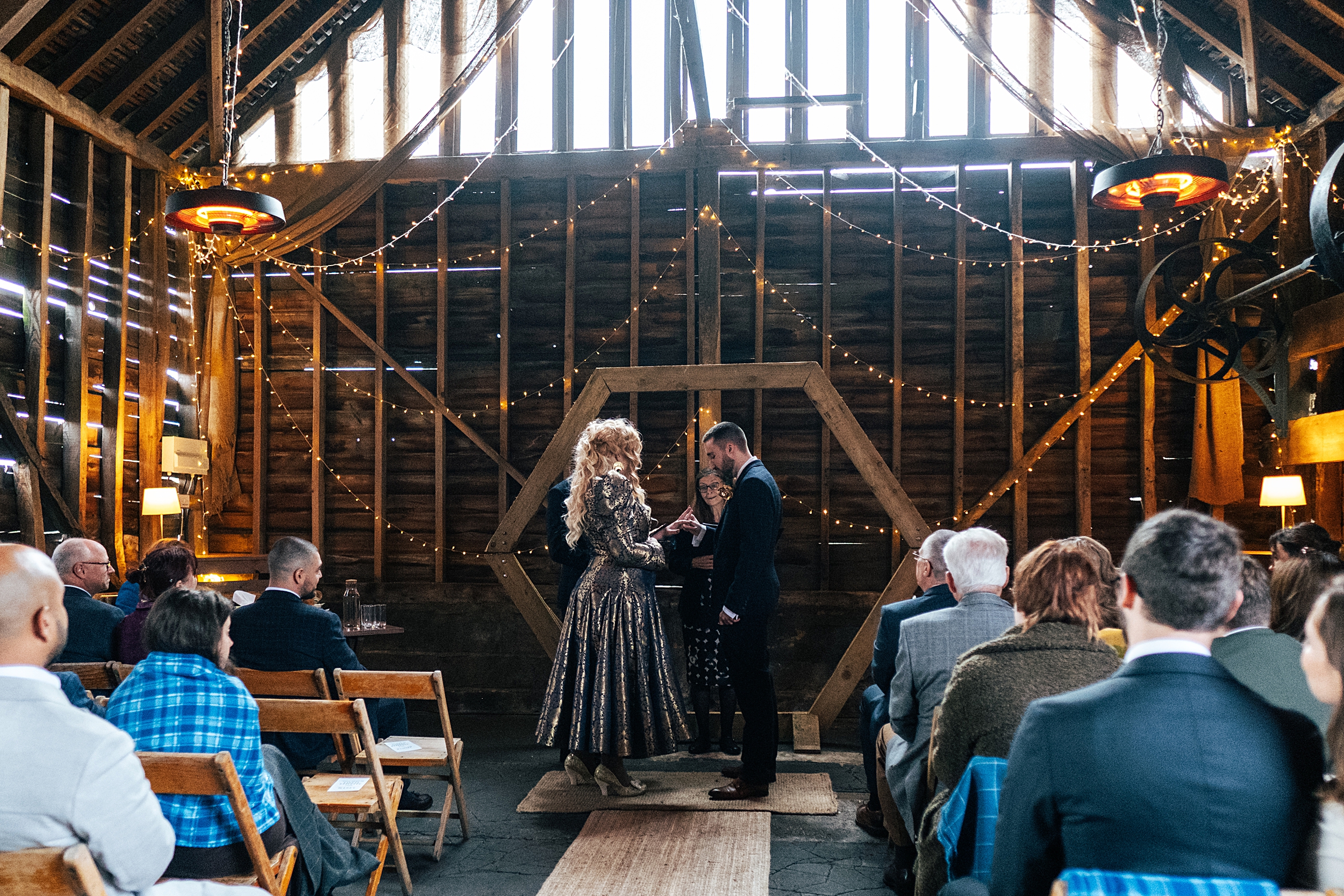 alternative autumn wedding at The Barns at Lodge Farm Essex documentary wedding photographer