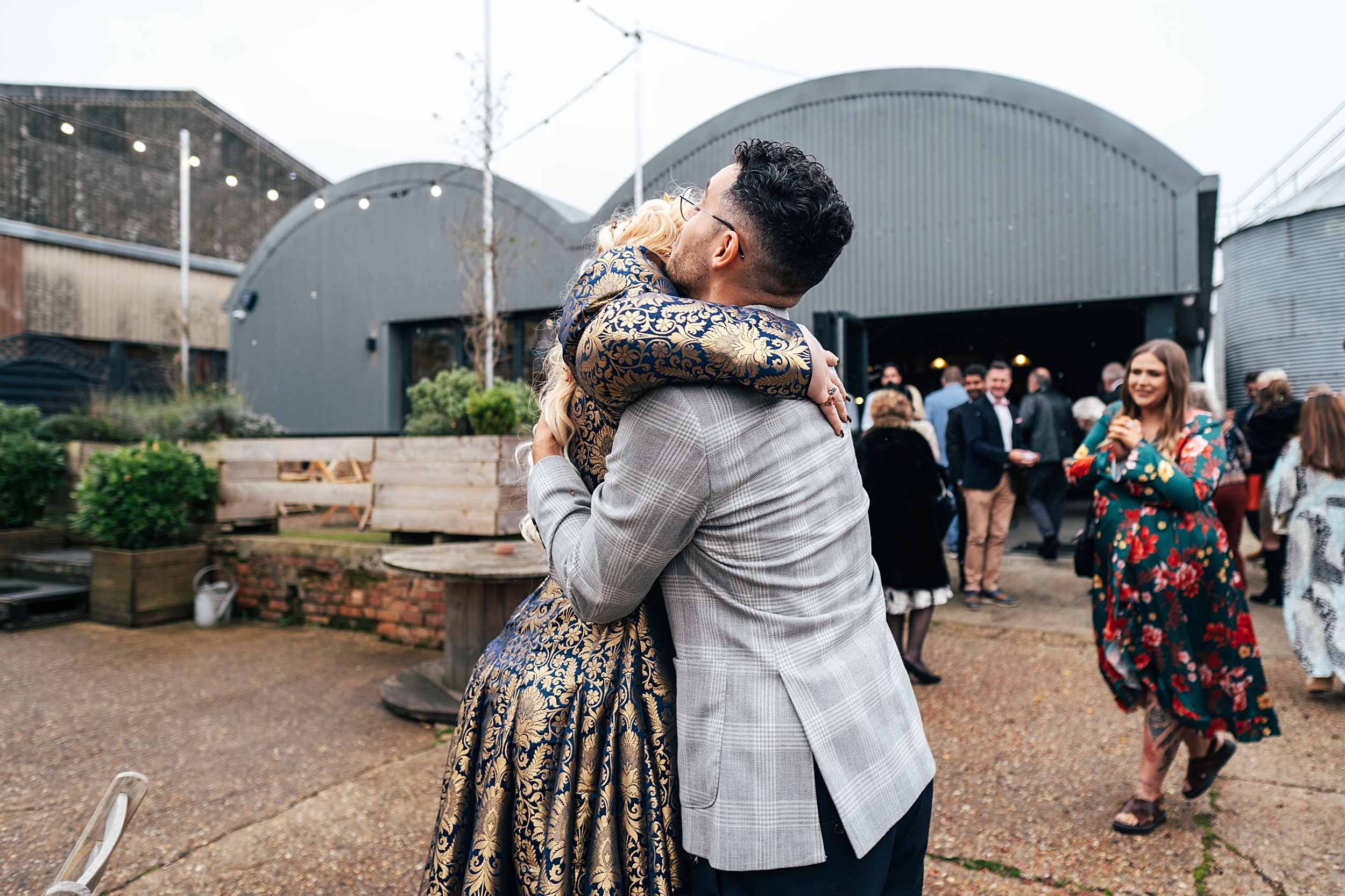 alternative autumn wedding at The Barns at Lodge Farm Essex documentary wedding photographer