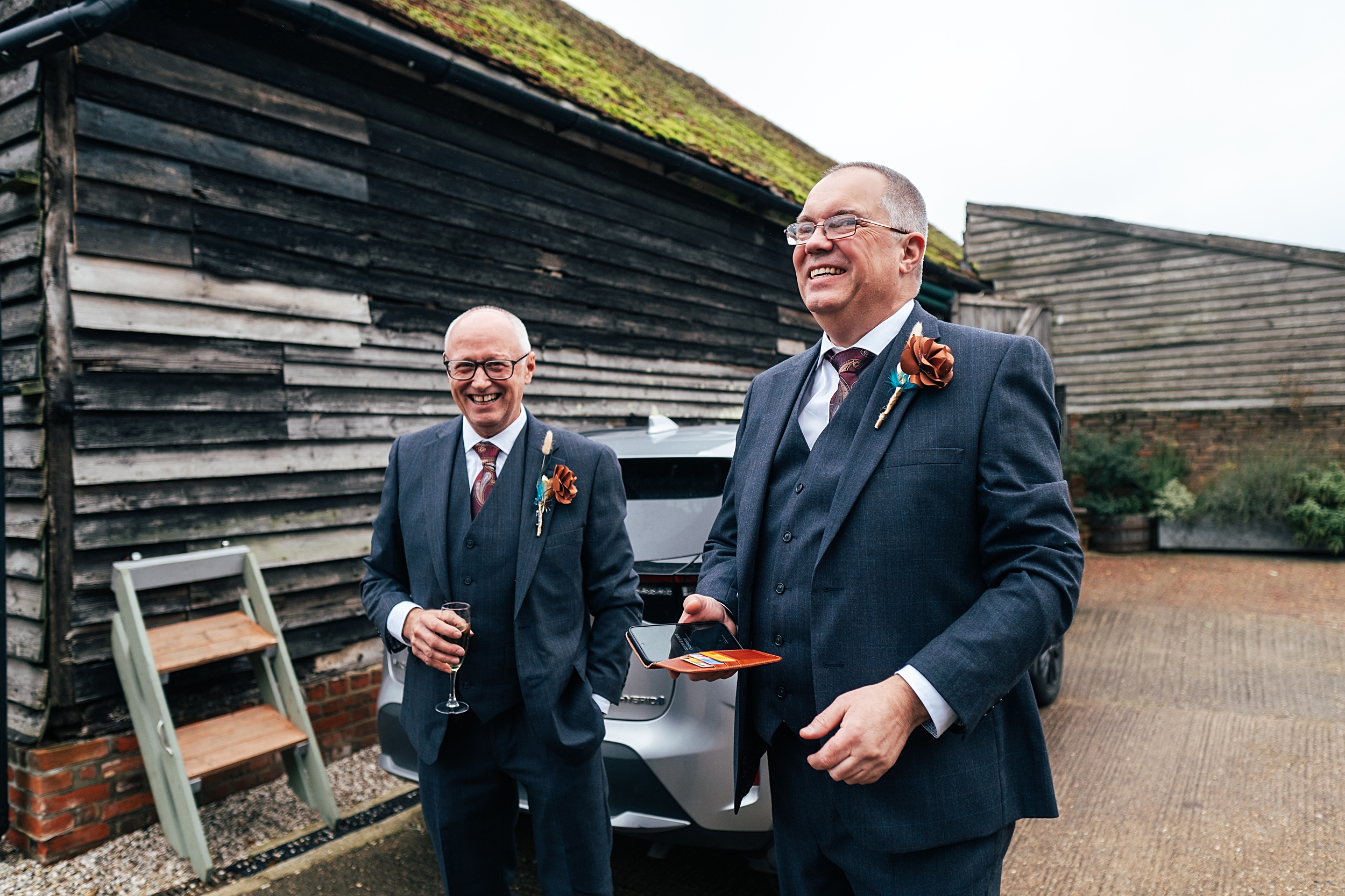 alternative autumn wedding at The Barns at Lodge Farm Essex documentary wedding photographer