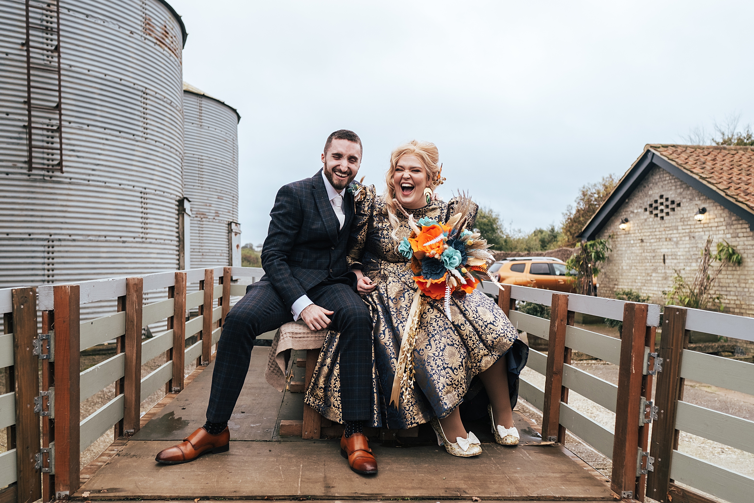 alternative autumn wedding at The Barns at Lodge Farm Essex documentary wedding photographer
