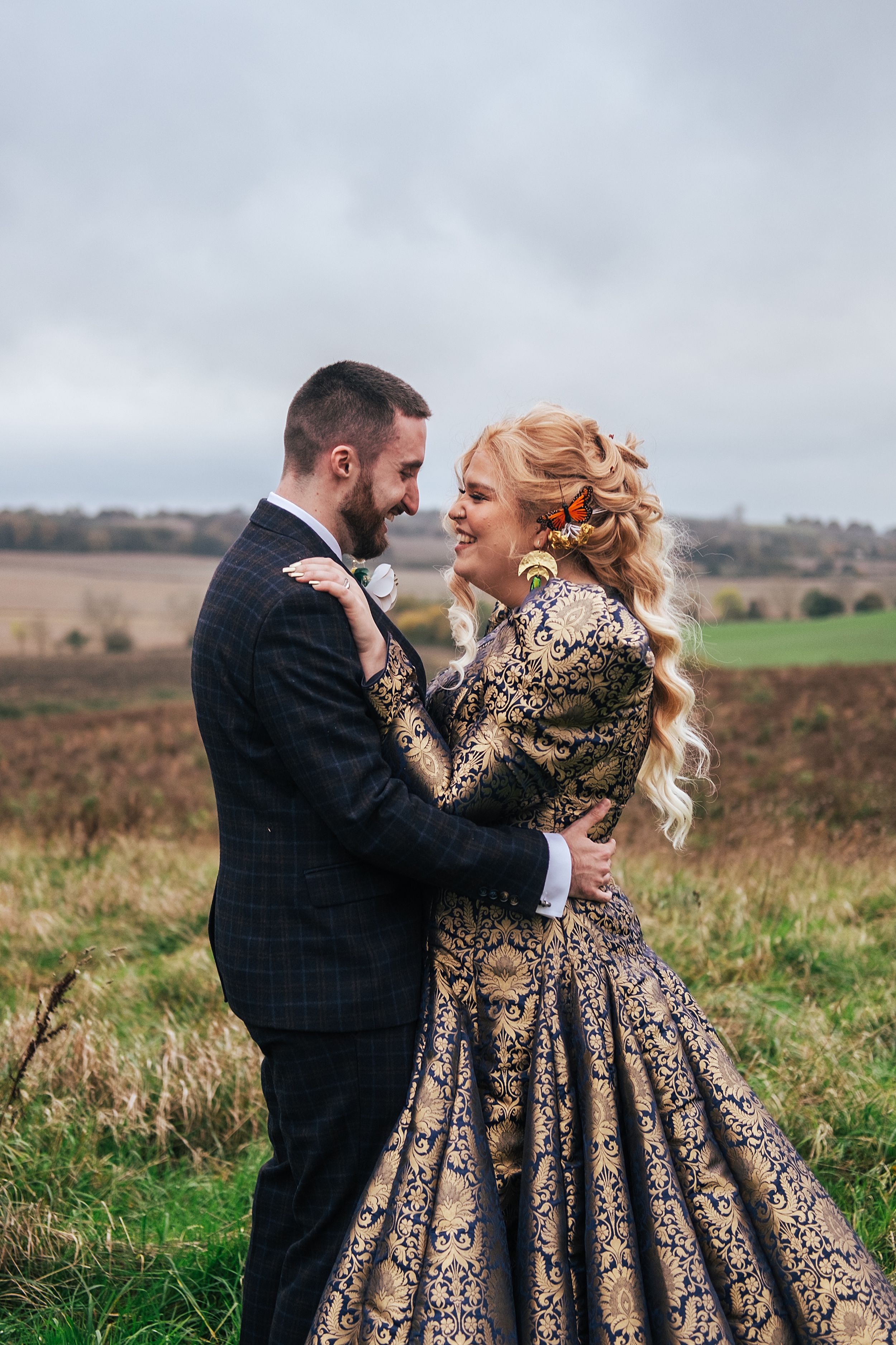 alternative autumn wedding at The Barns at Lodge Farm Essex documentary wedding photographer