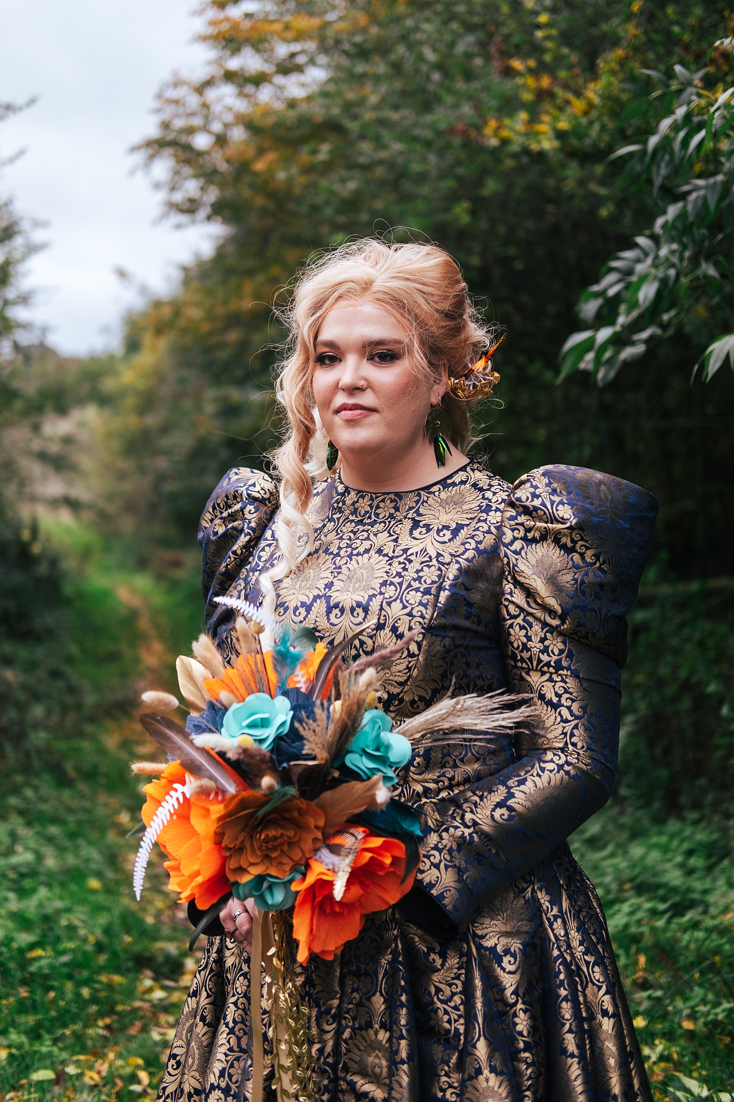 alternative autumn wedding at The Barns at Lodge Farm Essex documentary wedding photographer