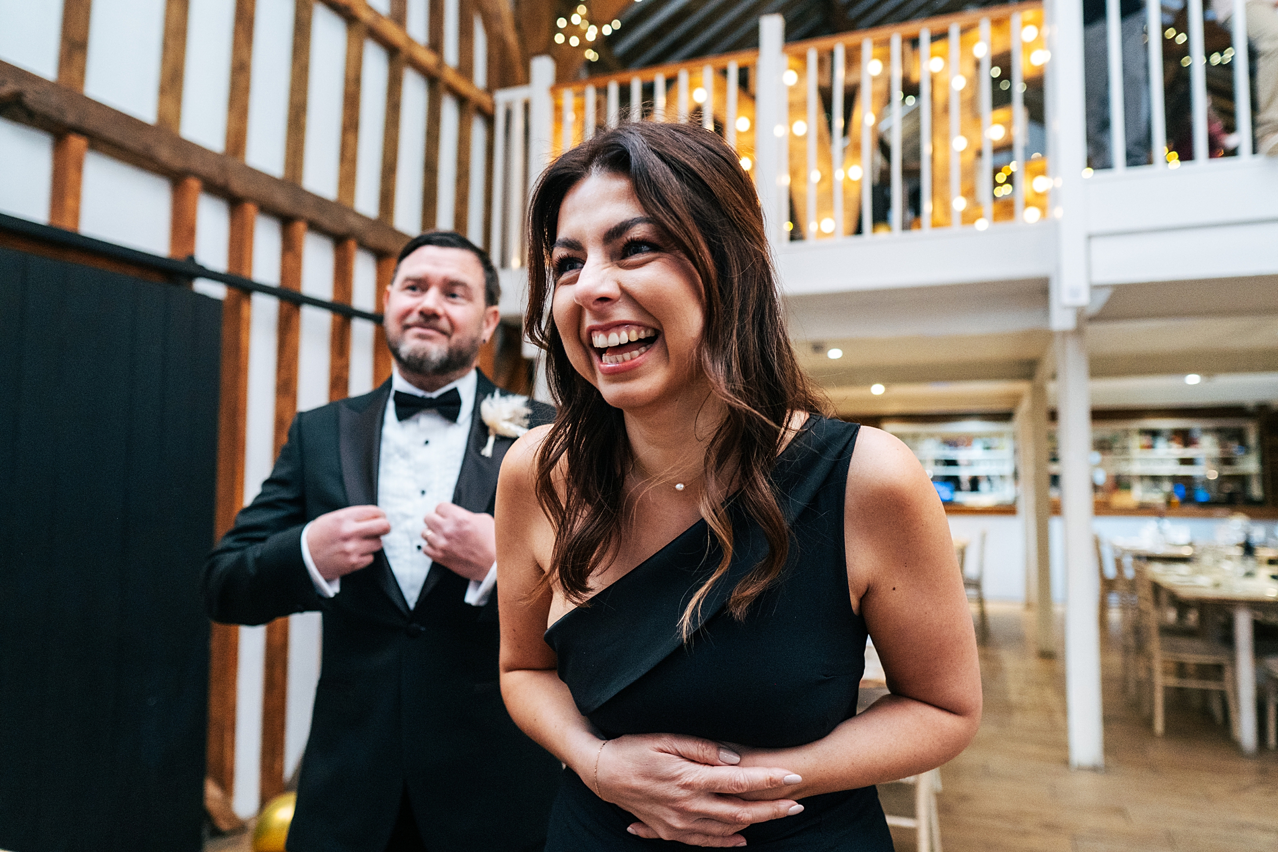 Christmas wedding at The Milling Barn Essex documentary wedding photographer