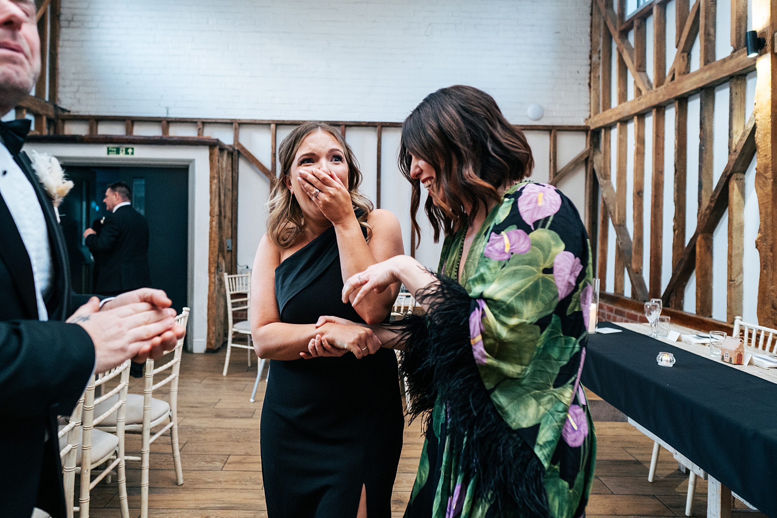 Christmas wedding at The Milling Barn Essex documentary wedding photographer