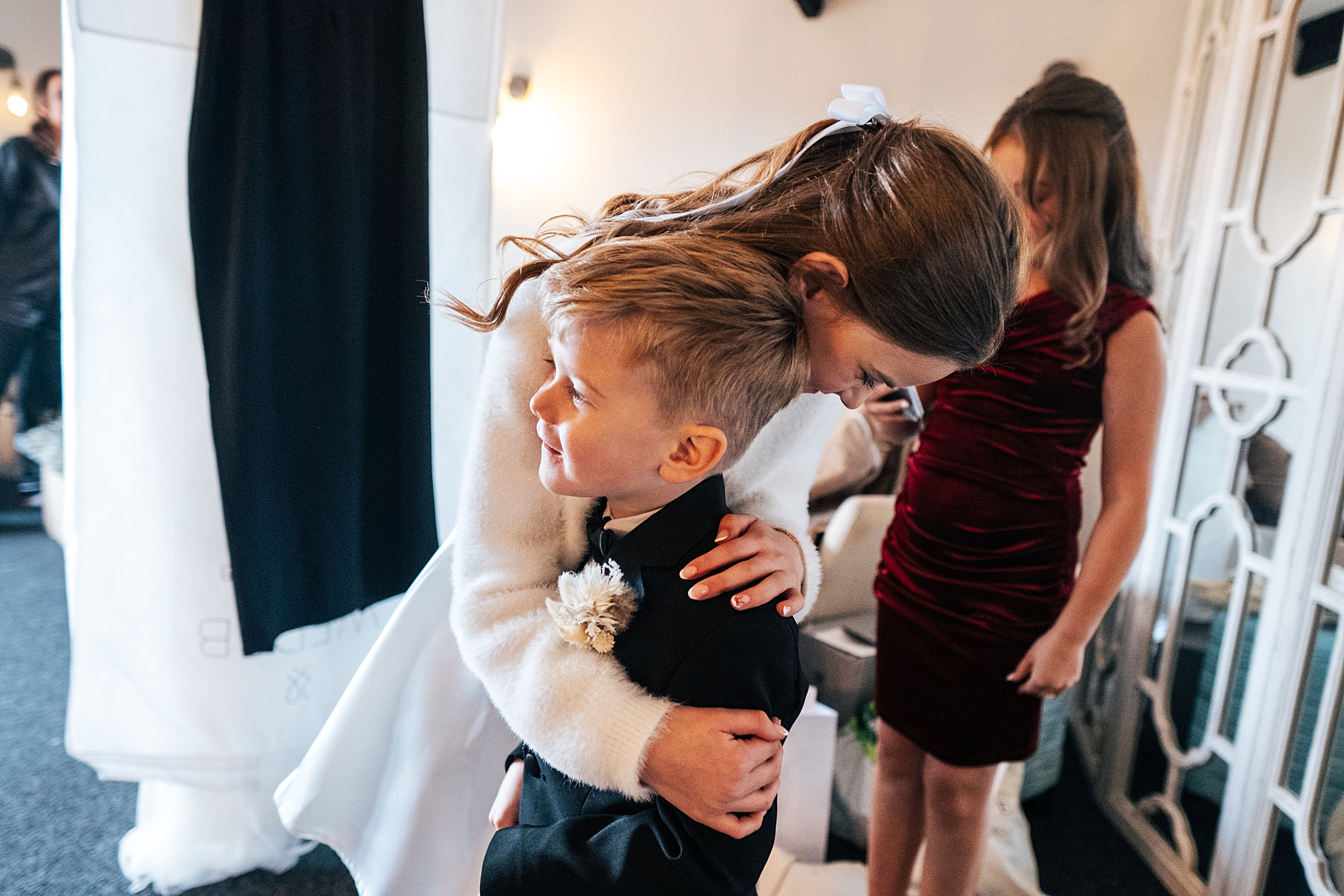 Christmas wedding at The Milling Barn Essex documentary wedding photographer