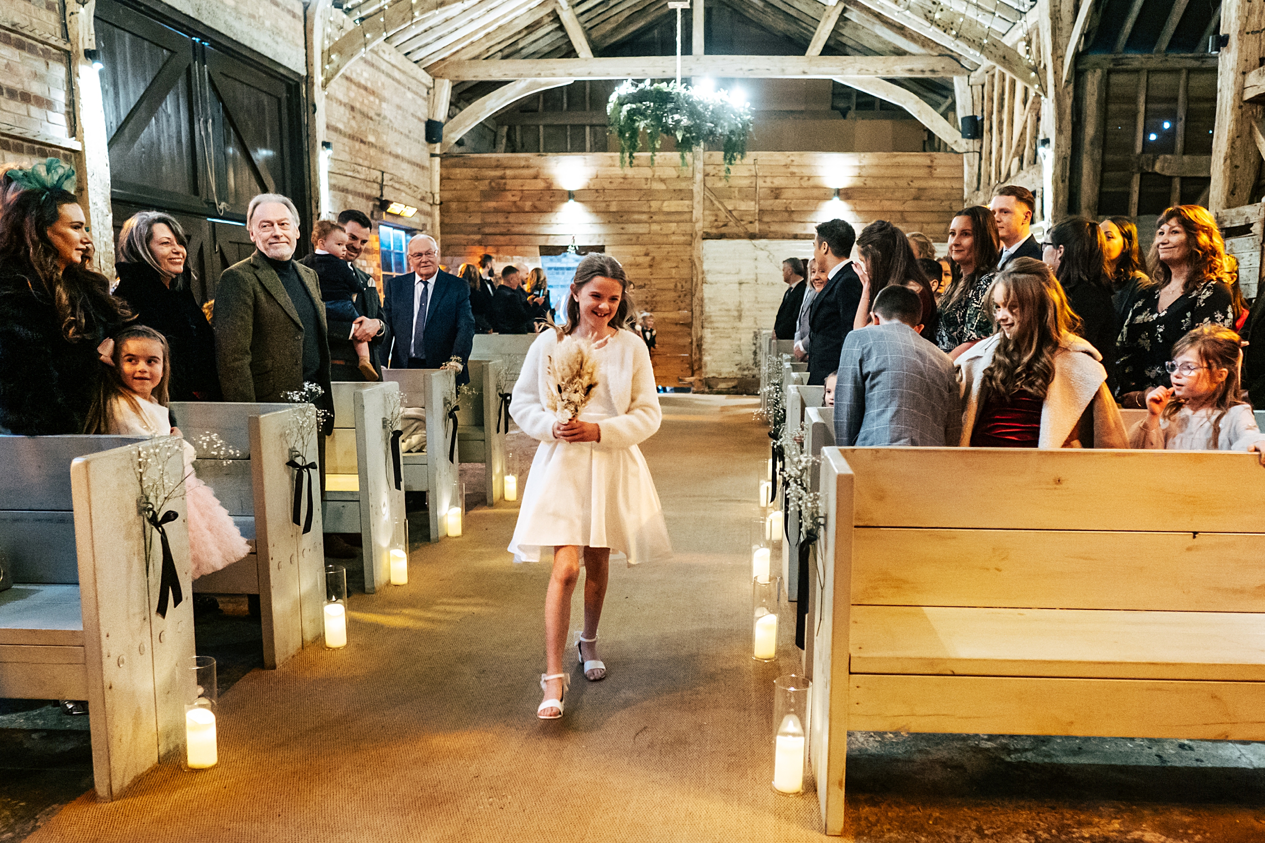 Christmas wedding at The Milling Barn Essex documentary wedding photographer