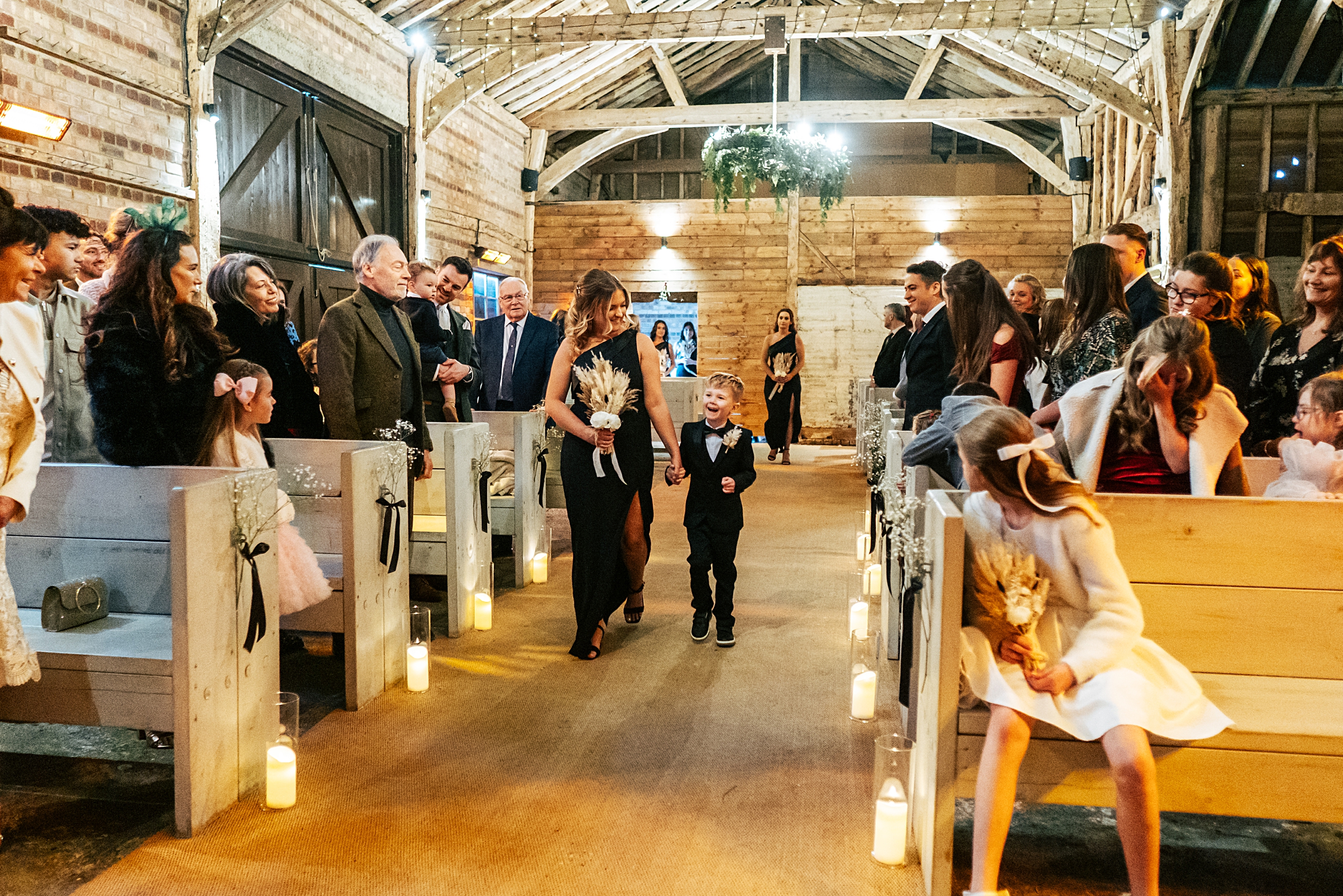 Christmas wedding at The Milling Barn Essex documentary wedding photographer