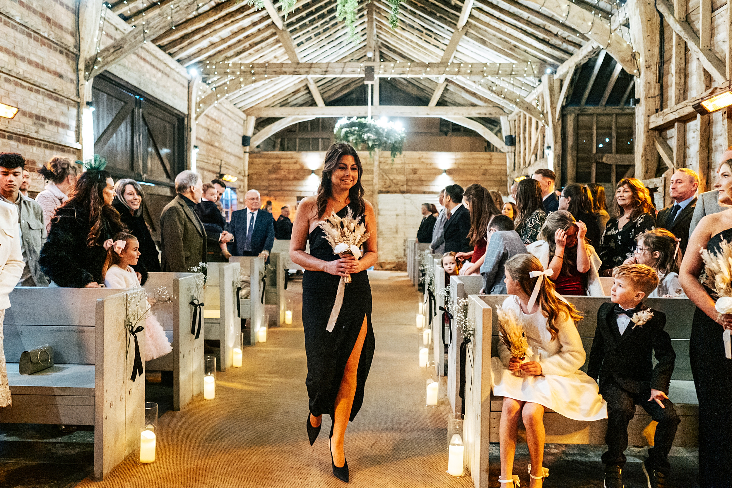 Christmas wedding at The Milling Barn Essex documentary wedding photographer