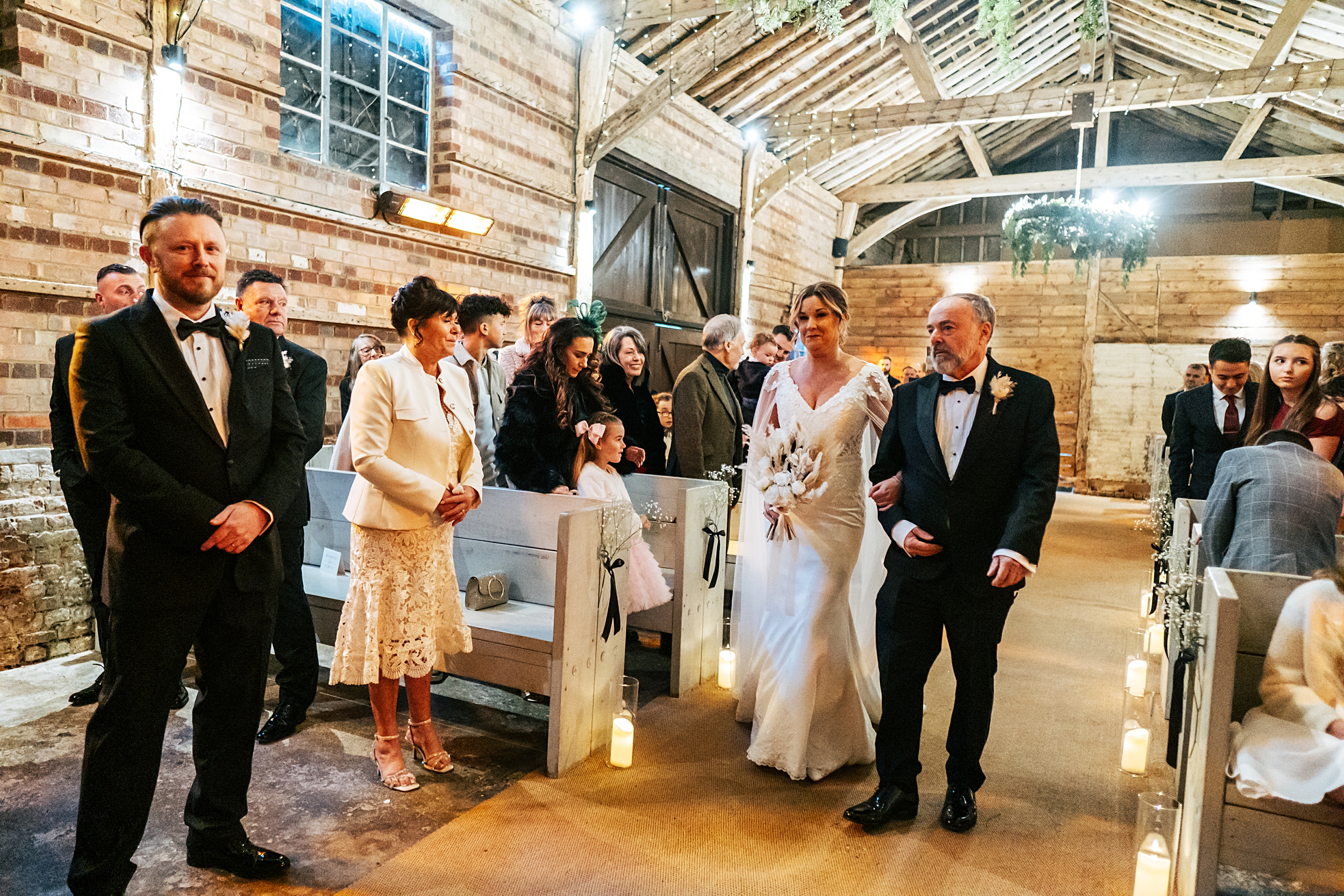 Christmas wedding at The Milling Barn Essex documentary wedding photographer