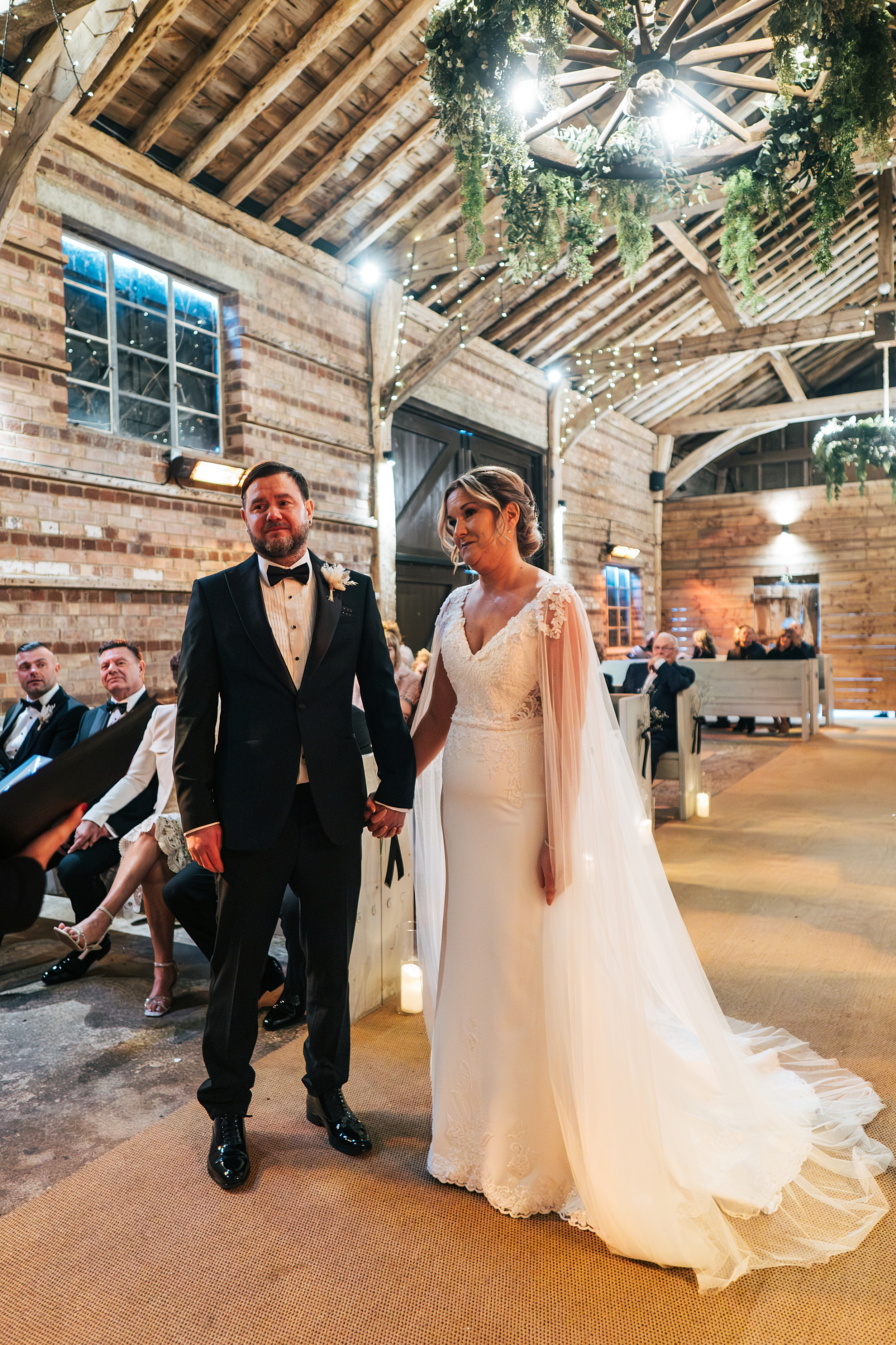 Christmas wedding at The Milling Barn Essex documentary wedding photographer