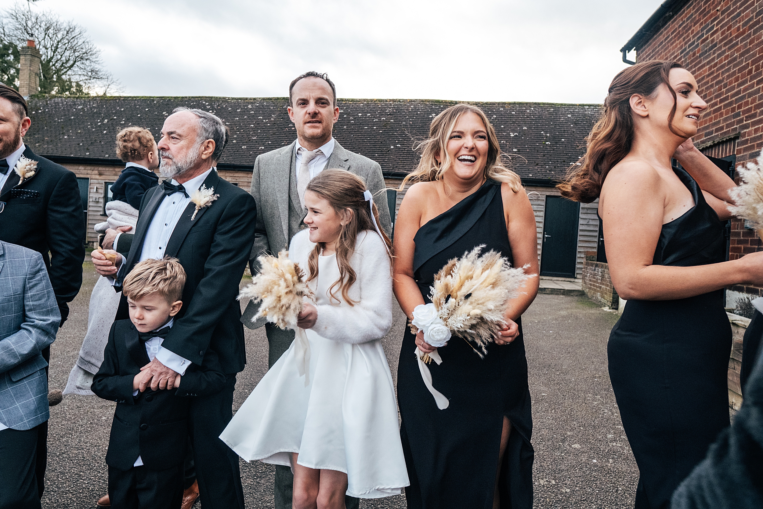 Christmas wedding at The Milling Barn Essex documentary wedding photographer