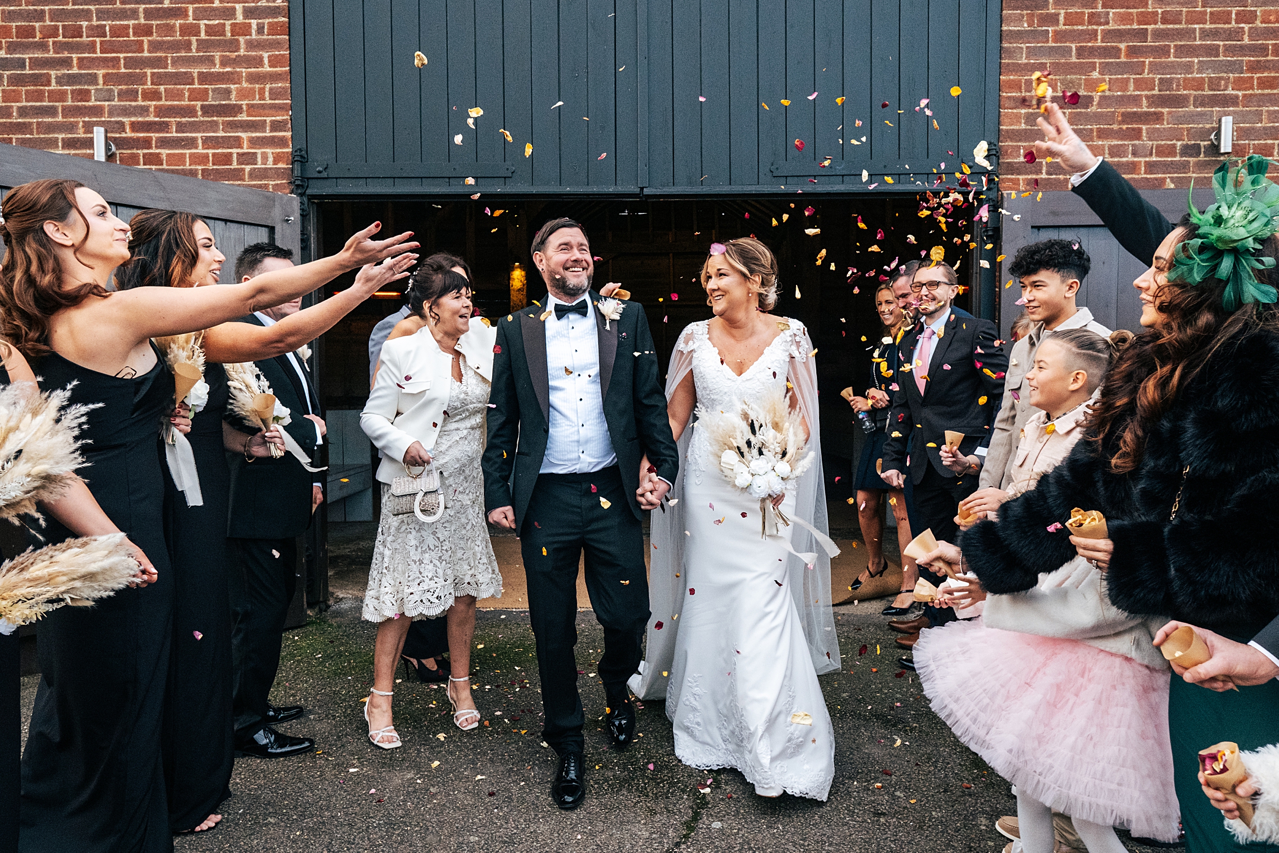 Christmas wedding at The Milling Barn Essex documentary wedding photographer
