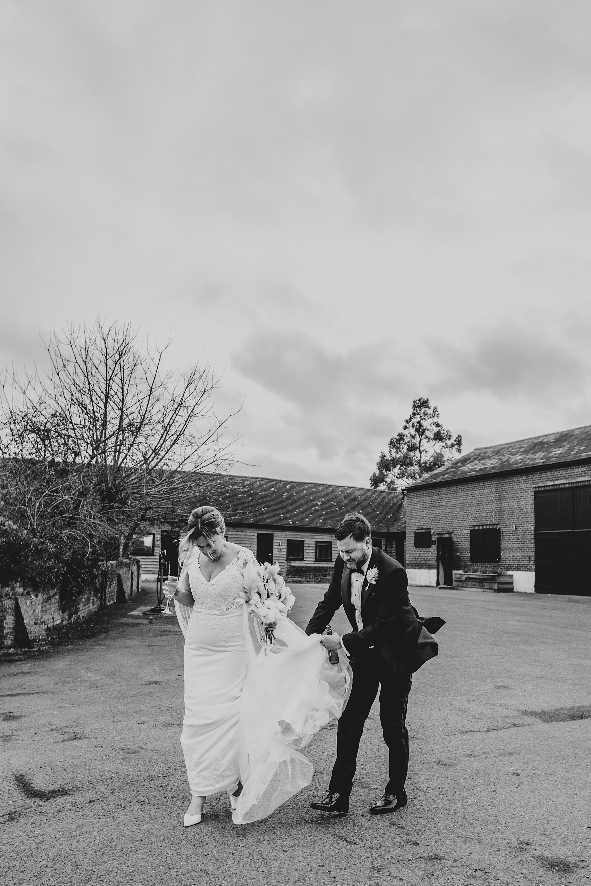 Christmas wedding at The Milling Barn Essex documentary wedding photographer