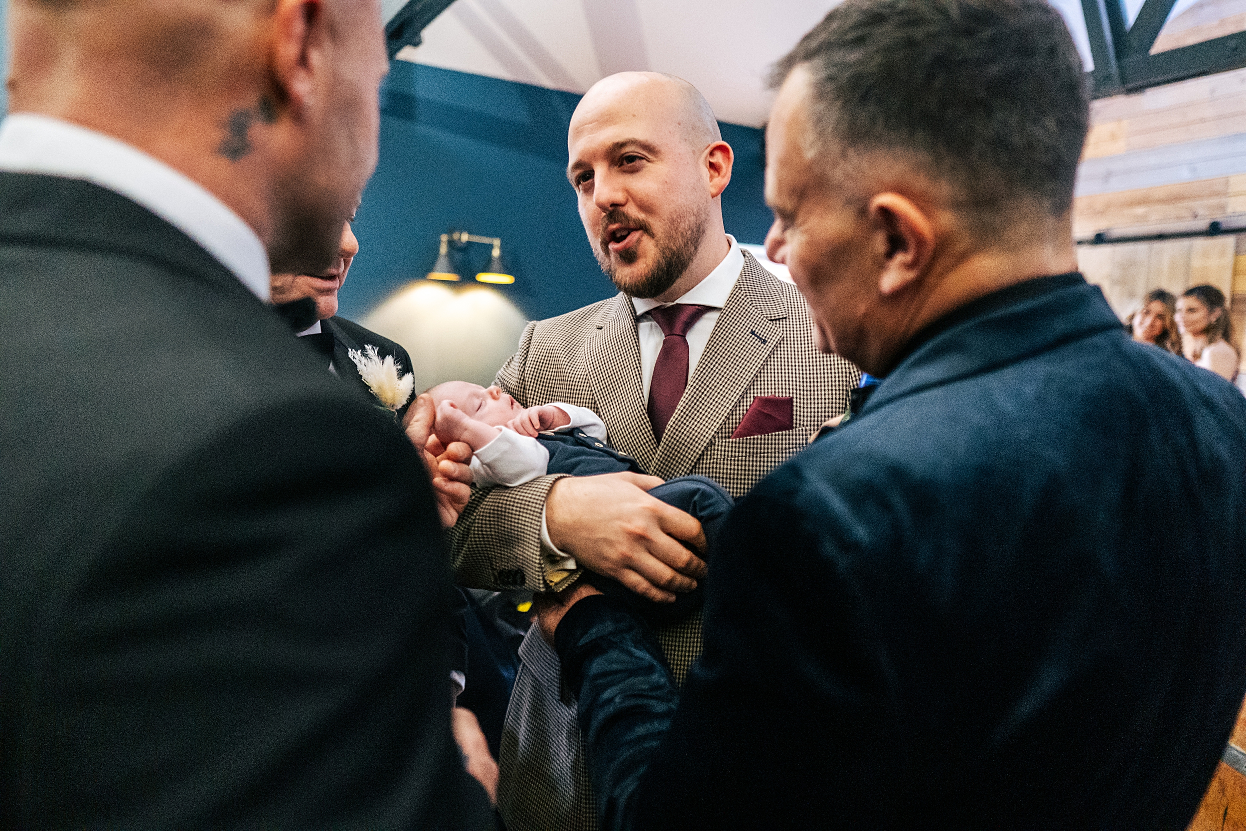 Christmas wedding at The Milling Barn Essex documentary wedding photographer