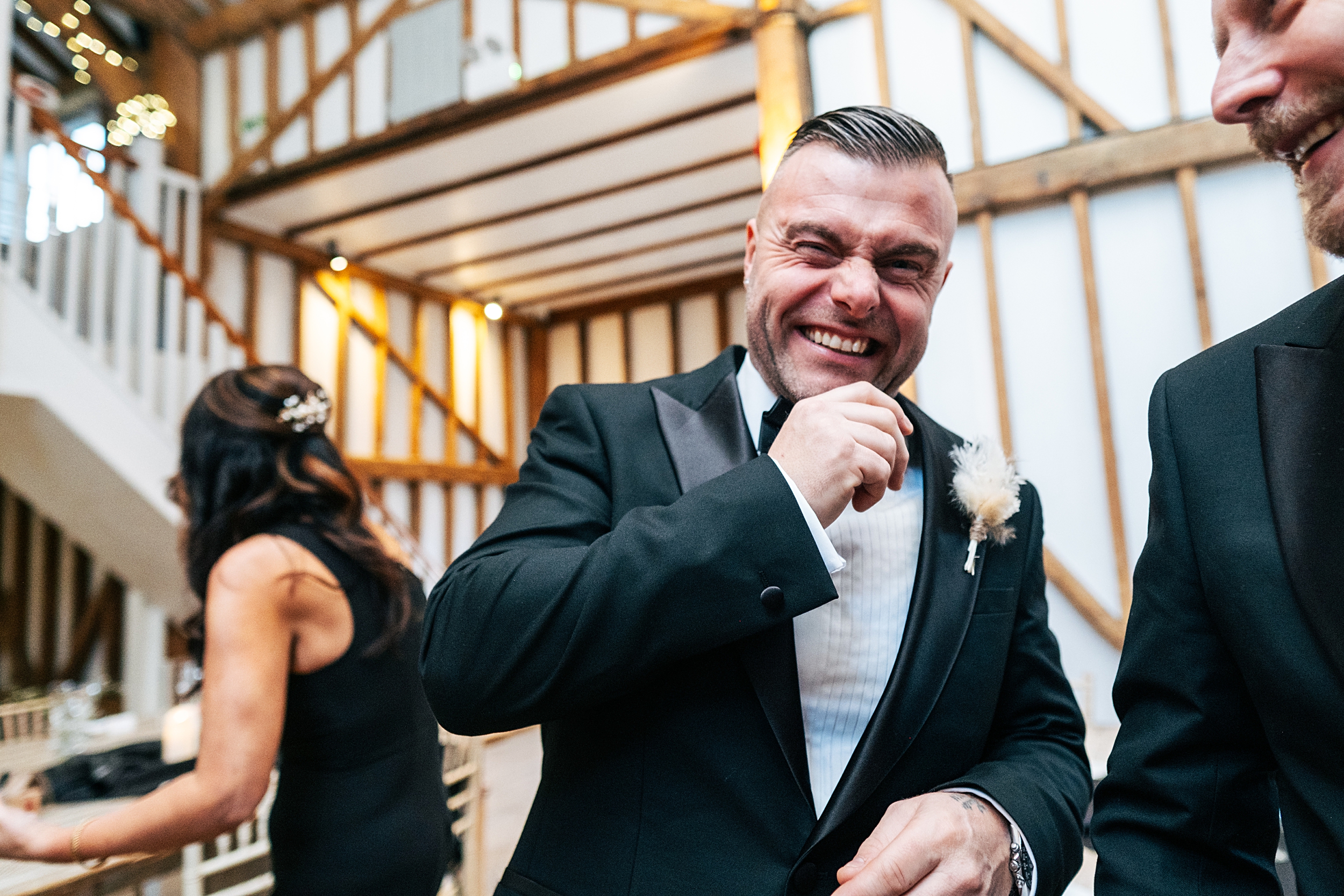 Christmas wedding at The Milling Barn Essex documentary wedding photographer