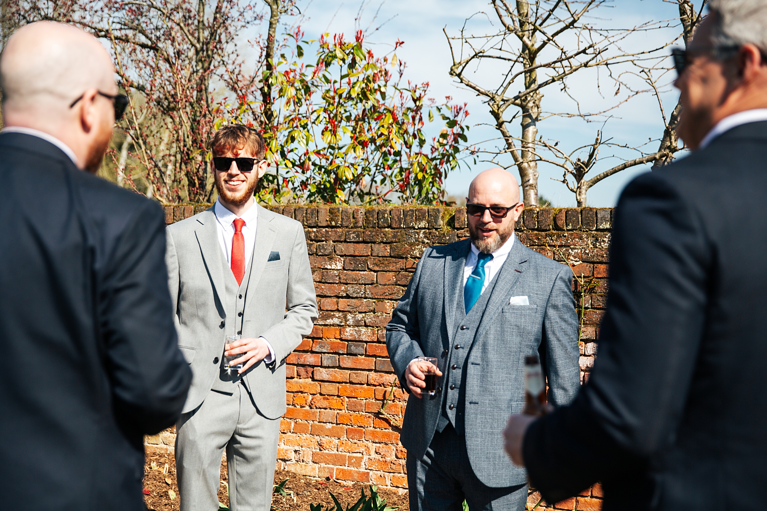 colourful Spring wedding at Blake Hall bride and groom bring dog Essex documentary wedding photographer