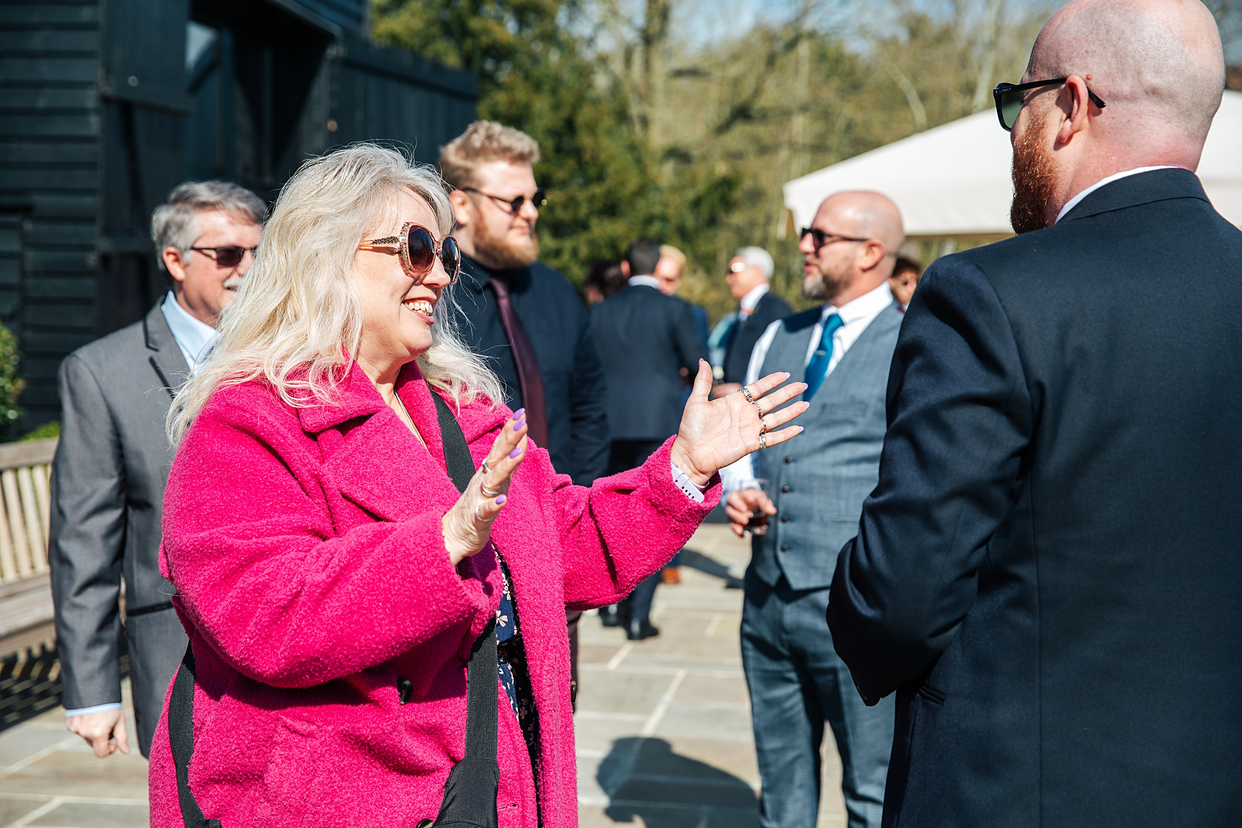 colourful Spring wedding at Blake Hall bride and groom bring dog Essex
