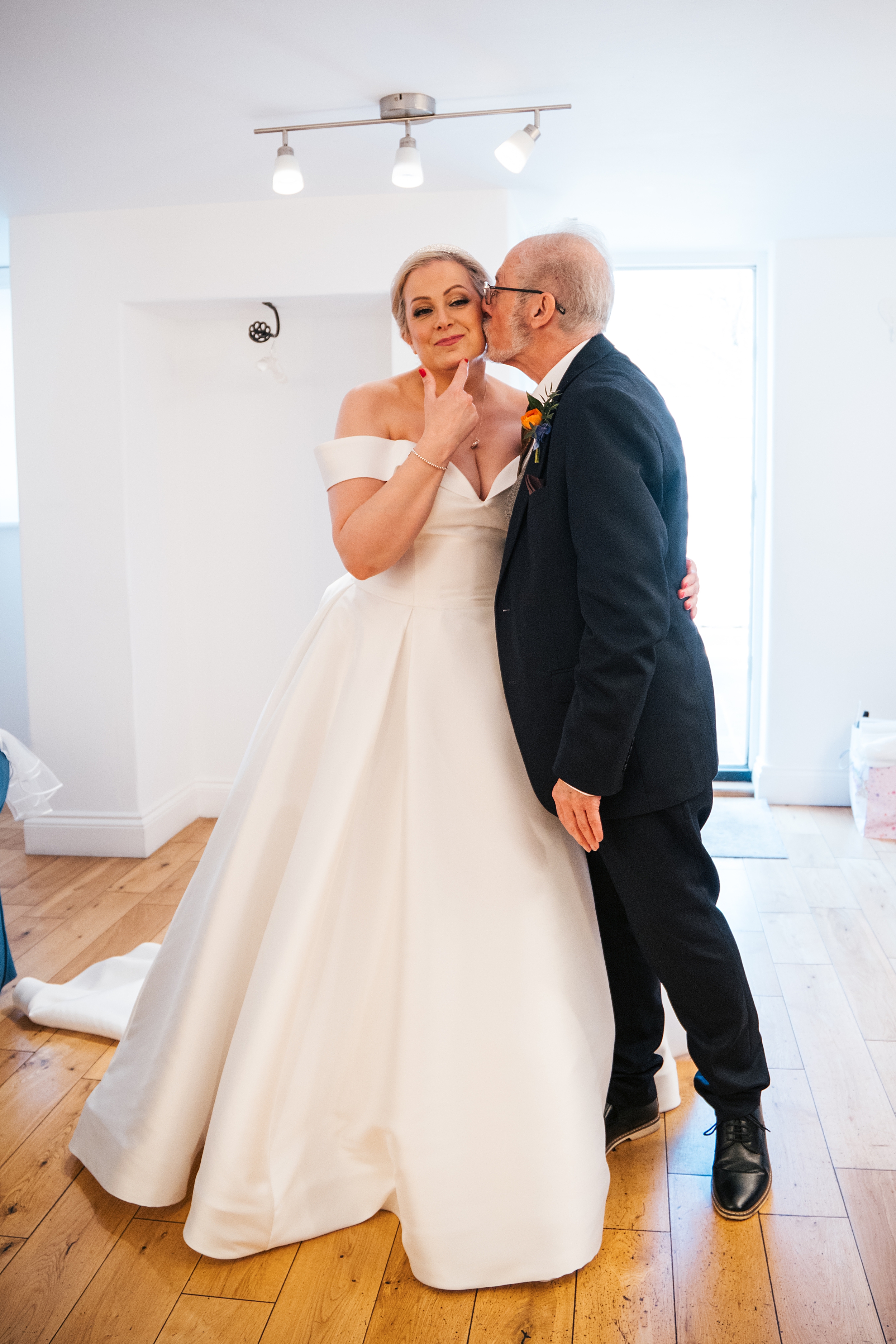 colourful Spring wedding at Blake Hall bride and groom bring dog Essex