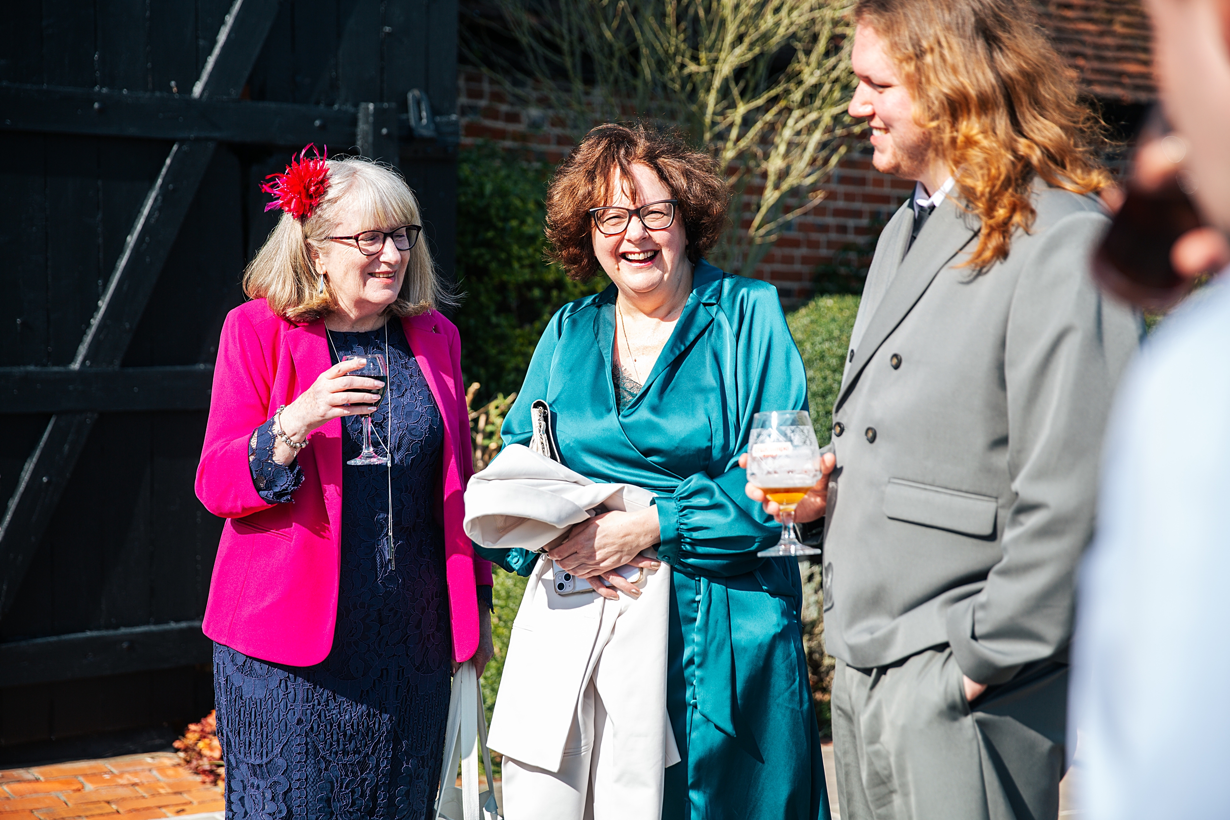 colourful Spring wedding at Blake Hall bride and groom bring dog Essex