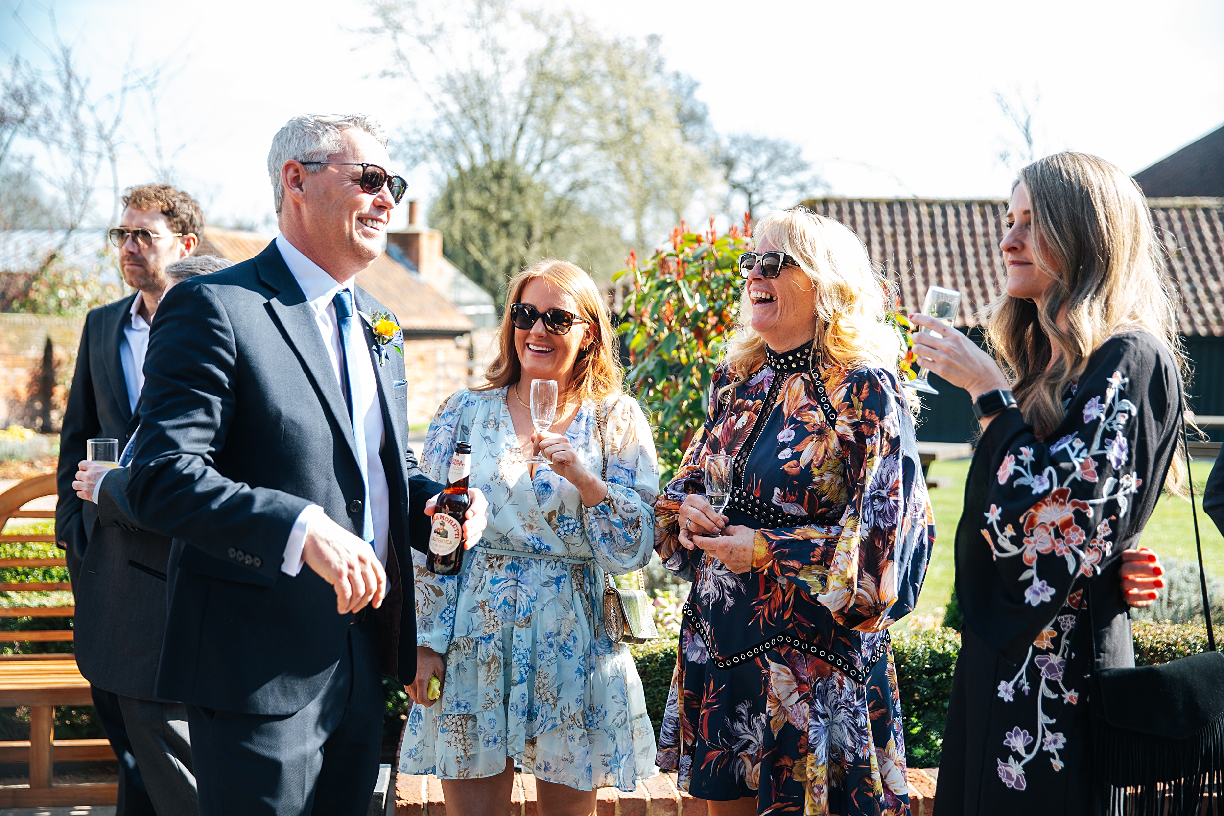 colourful Spring wedding at Blake Hall bride and groom bring dog Essex