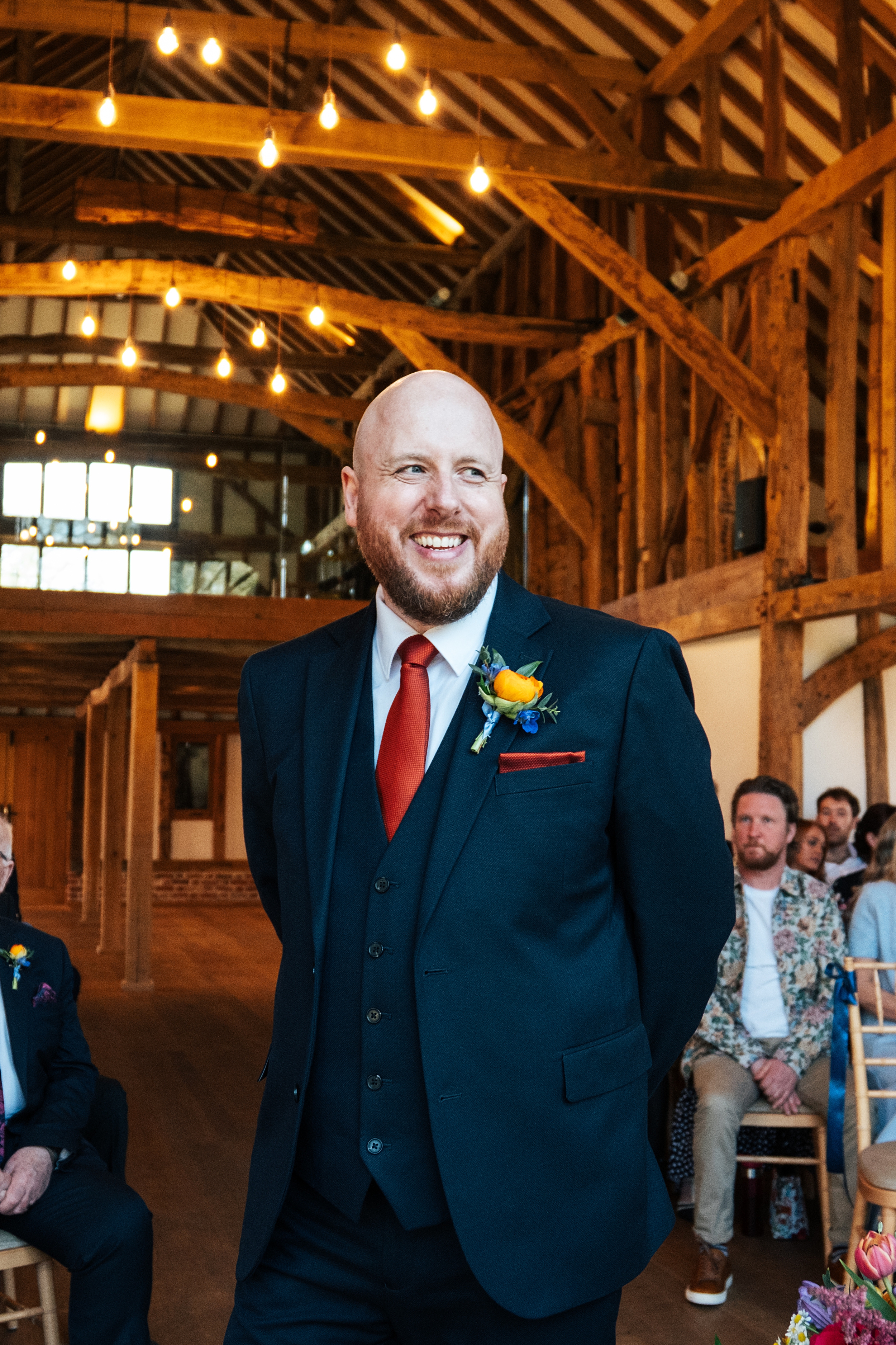colourful Spring wedding at Blake Hall bride and groom bring dog Essex