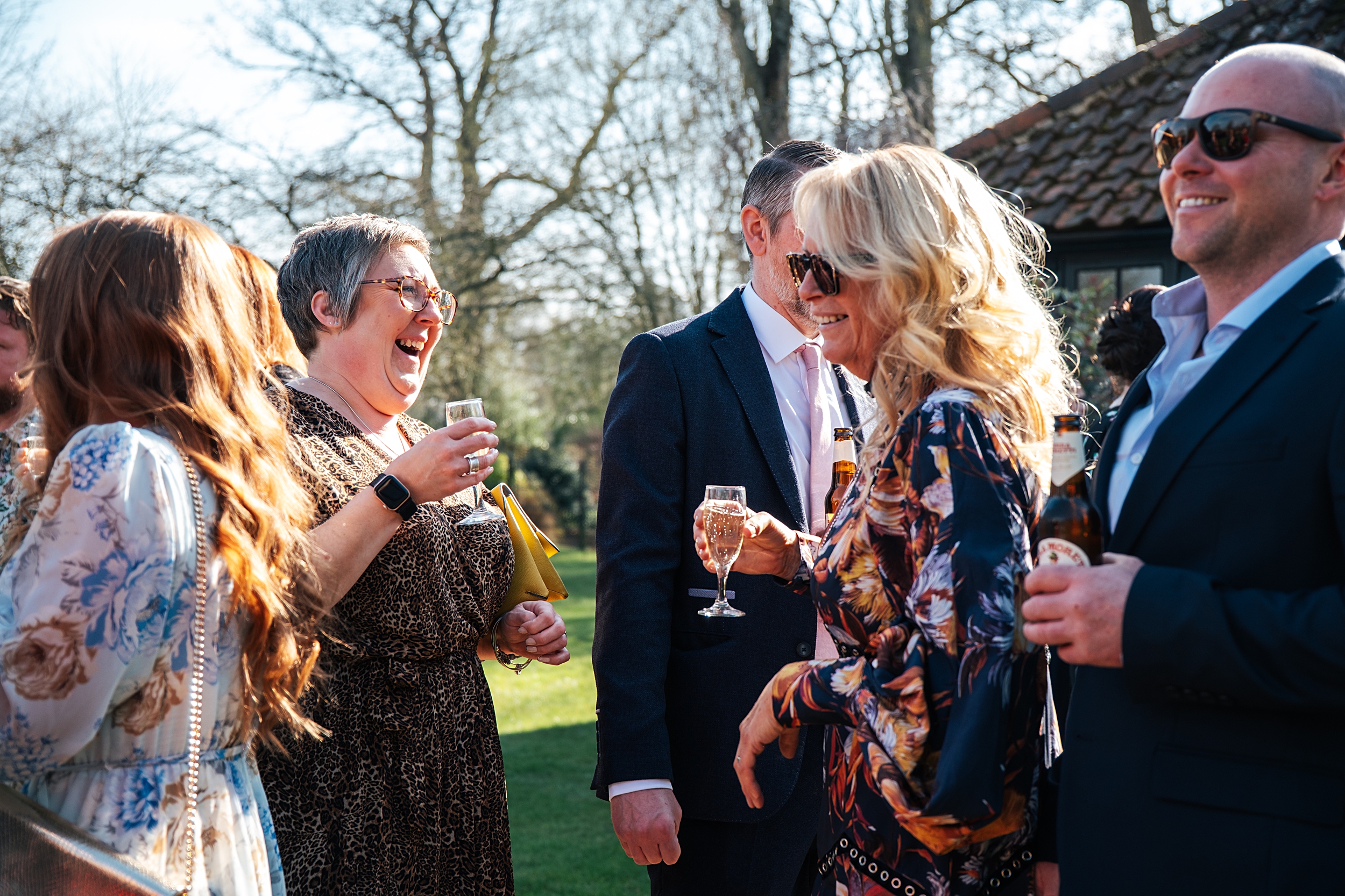 colourful Spring wedding at Blake Hall bride and groom bring dog Essex